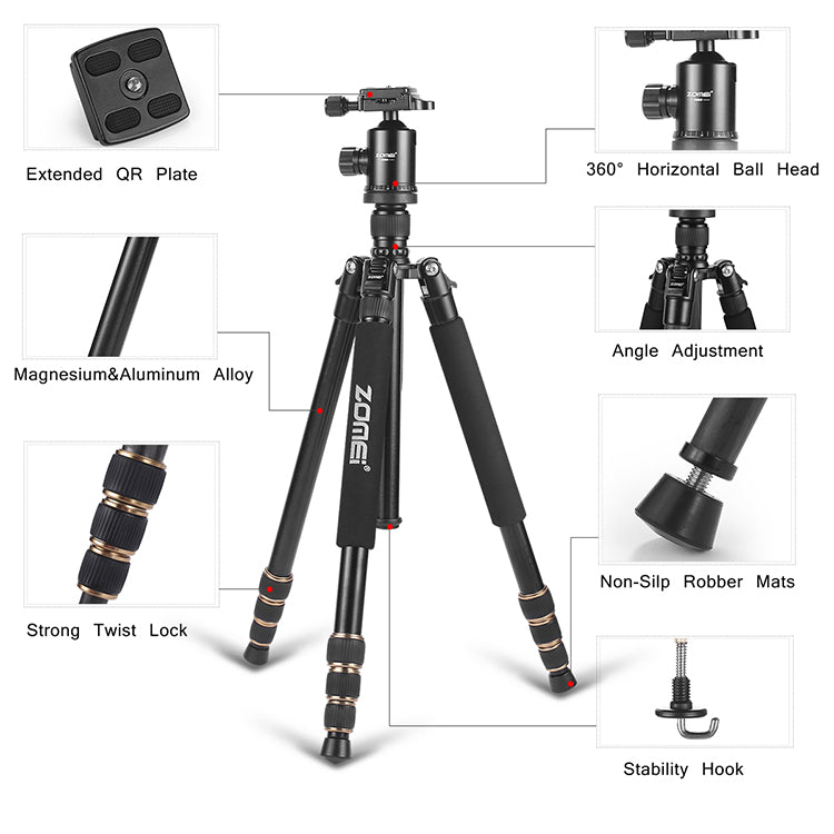 Zomei Z-668 Alüminyum Tripod
