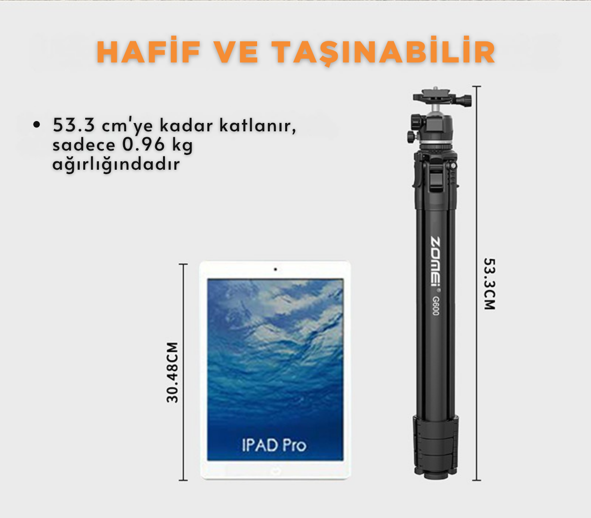 G600 Alüminyum Alaşım Taşınabilir Tripod