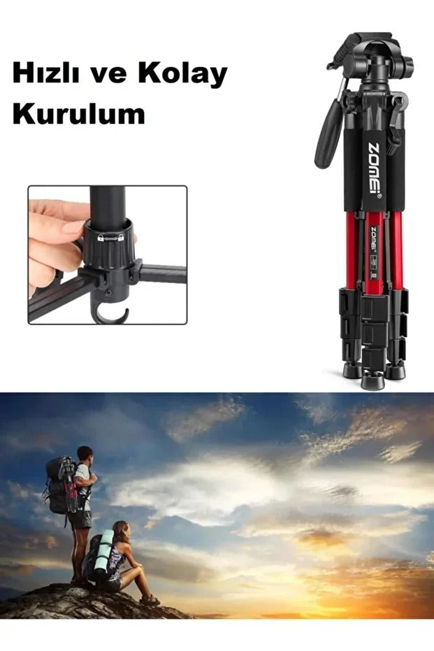 Zomei Q111 Alüminyum Kamera-Telefon Tripodu 5KG Taşıma Kapasiteli