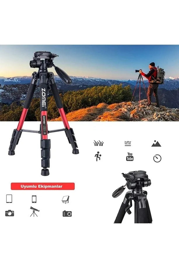 Zomei Q111 Alüminyum Kamera-Telefon Tripodu 5KG Taşıma Kapasiteli