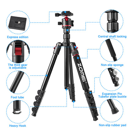 Zomei Q200 2'si Bir Arada Alüminyum Tripod-Monopod