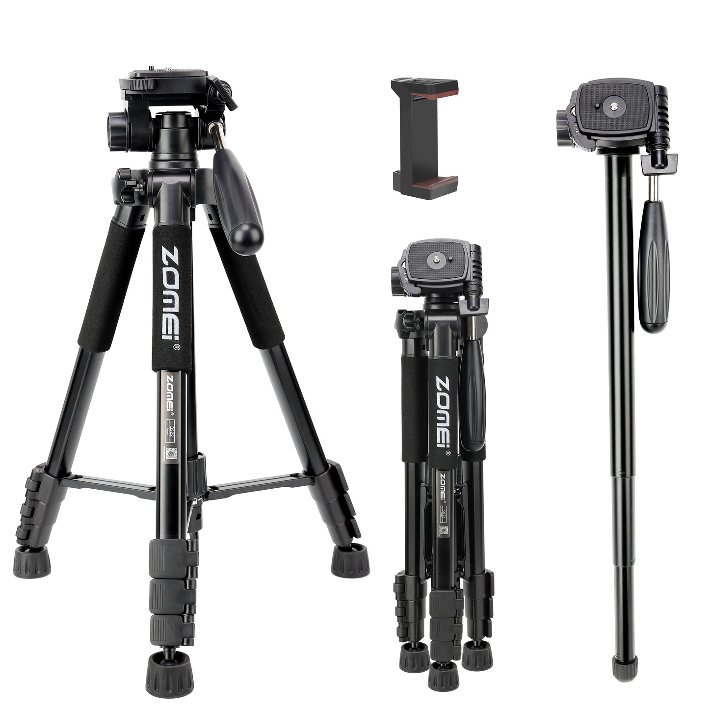 Zomei Q222 2'si Bir Arada Alüminyum Tripod-Monopod