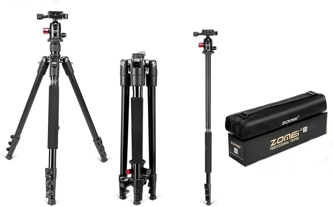 Zomei M6 Profesyonel Alüminyum Alaşım 161cm Çantalı DSLR Tripod 12kg Taşıma Kapasiteli