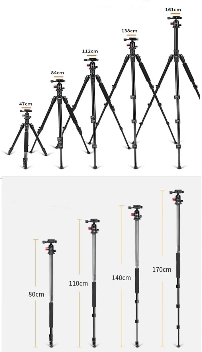 Zomei M6 Profesyonel Alüminyum Alaşım 161cm Çantalı DSLR Tripod 12kg Taşıma Kapasiteli