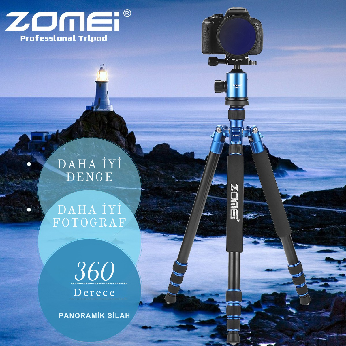 Z818 Magnezyum-Alüminyum Alaşımlı Tripod/Monopod- Telefon Tutucu-Çanta ve Bluetooth Kumanda İle