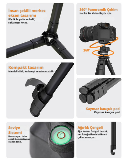 G600 Alüminyum Alaşım Taşınabilir Tripod