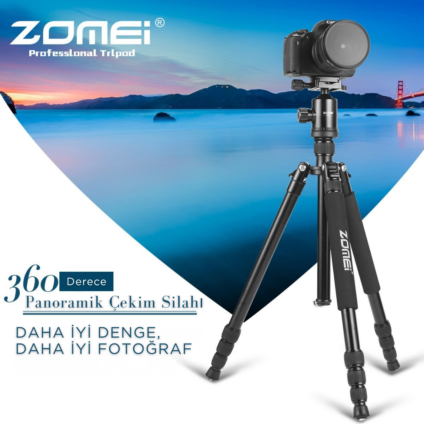Z818 Magnezyum-Alüminyum Alaşımlı Tripod/Monopod- Telefon Tutucu-Çanta ve Bluetooth Kumanda İle