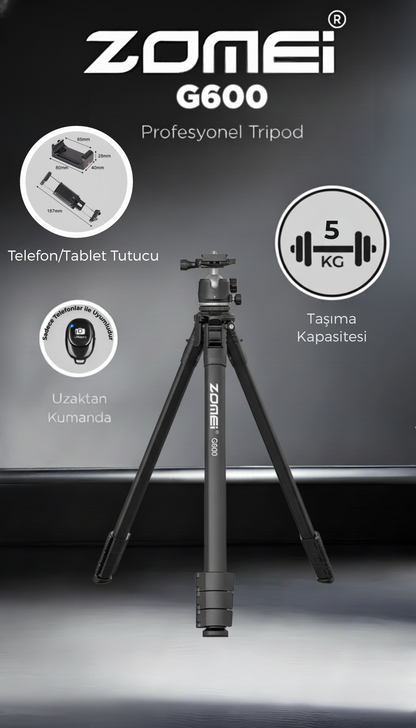 G600 Alüminyum Alaşım Taşınabilir Tripod