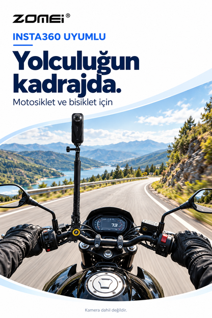Zomei Insta 360 Tüm Modeller İle Uyumlu Görünmez Selfie Çubuğu- Alüminyum Bağlantı Noktaları