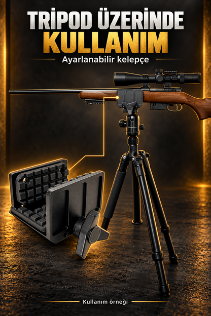 Tripodlar ile Uyumlu Av/Tüfek Bağlantı Aparatı