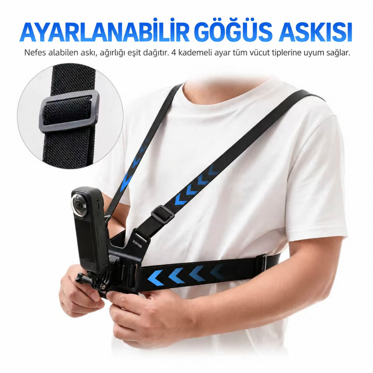 Zomei Tüm Aksiyon Kameraları ile Uyumlu Full Aksesuar Seti- 25 Farklı Ürün/Eksiksiz Set