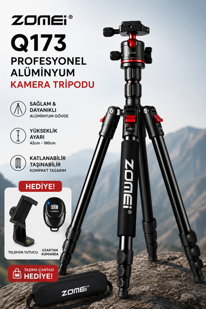 Zomei Q173 Alüminyum Kamera Tripodu
