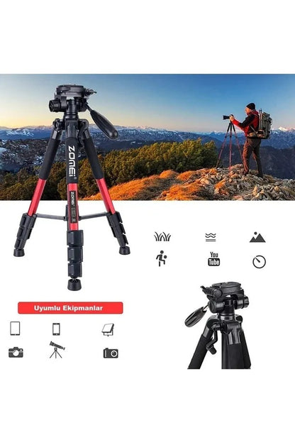 Zomei Q111 Alüminyum Kamera-Telefon Tripodu 5KG Taşıma Kapasiteli